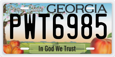 GA license plate PWT6985