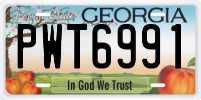 GA license plate PWT6991