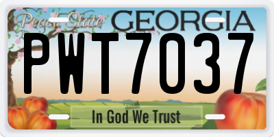 GA license plate PWT7037