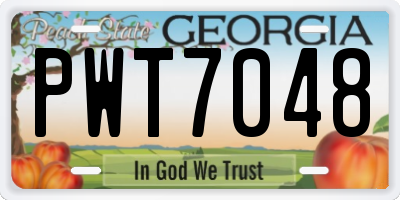 GA license plate PWT7048