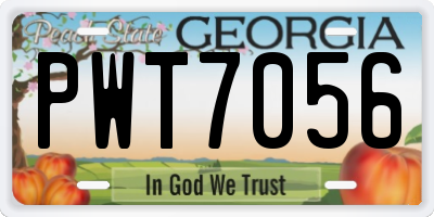 GA license plate PWT7056