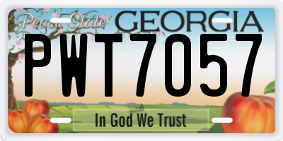 GA license plate PWT7057