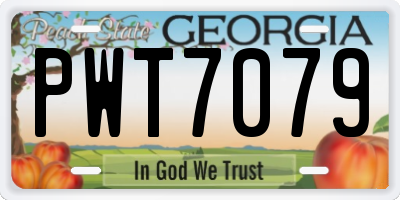 GA license plate PWT7079