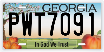 GA license plate PWT7091