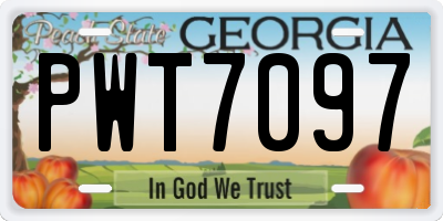 GA license plate PWT7097
