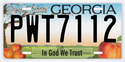 GA license plate PWT7112