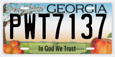 GA license plate PWT7137