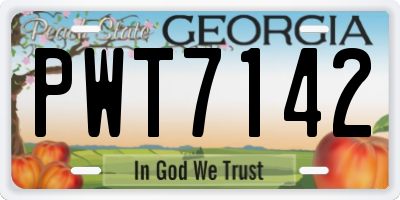 GA license plate PWT7142