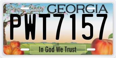 GA license plate PWT7157