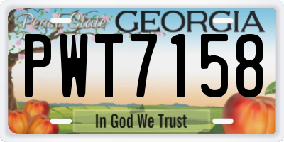 GA license plate PWT7158