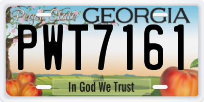GA license plate PWT7161