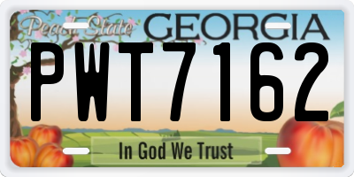 GA license plate PWT7162