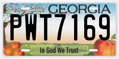 GA license plate PWT7169