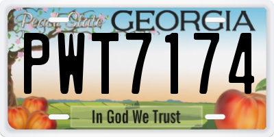 GA license plate PWT7174
