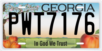 GA license plate PWT7176