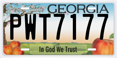 GA license plate PWT7177