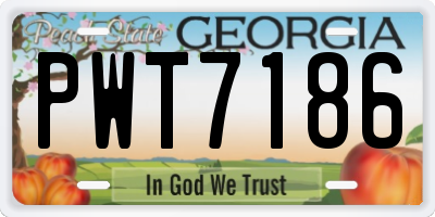 GA license plate PWT7186