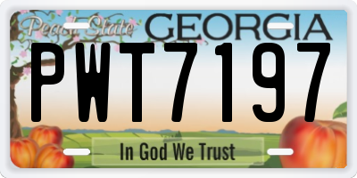 GA license plate PWT7197