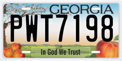 GA license plate PWT7198