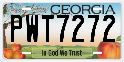 GA license plate PWT7272
