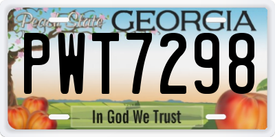 GA license plate PWT7298