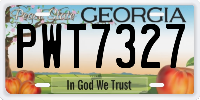 GA license plate PWT7327