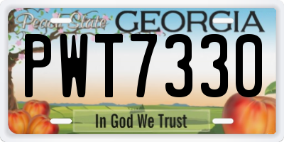 GA license plate PWT7330