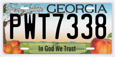 GA license plate PWT7338