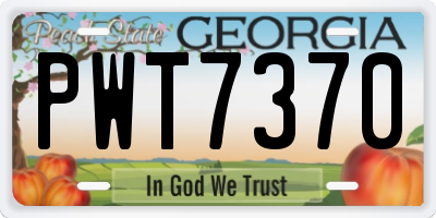 GA license plate PWT7370