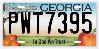 GA license plate PWT7395