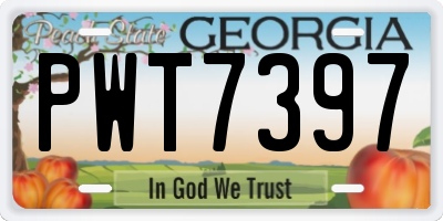 GA license plate PWT7397
