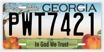GA license plate PWT7421