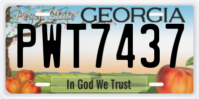 GA license plate PWT7437