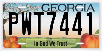 GA license plate PWT7441