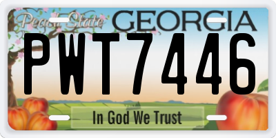 GA license plate PWT7446