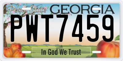 GA license plate PWT7459