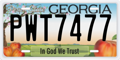 GA license plate PWT7477