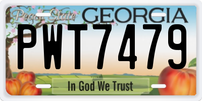 GA license plate PWT7479