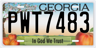GA license plate PWT7483