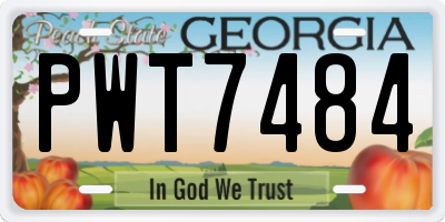 GA license plate PWT7484