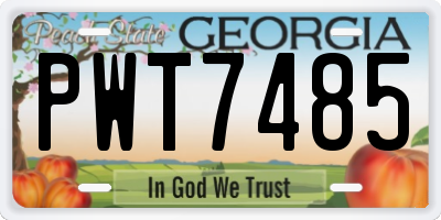 GA license plate PWT7485