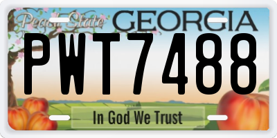 GA license plate PWT7488