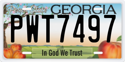 GA license plate PWT7497