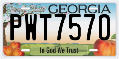 GA license plate PWT7570