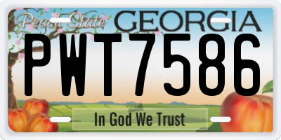 GA license plate PWT7586