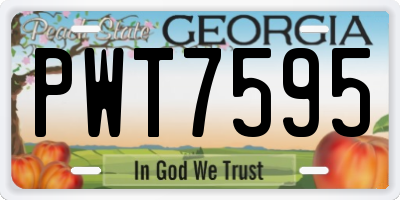 GA license plate PWT7595