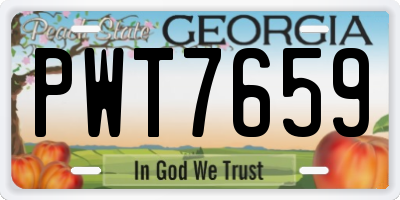 GA license plate PWT7659