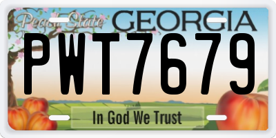 GA license plate PWT7679