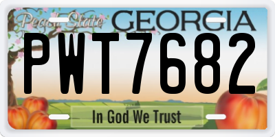 GA license plate PWT7682