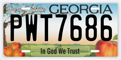 GA license plate PWT7686